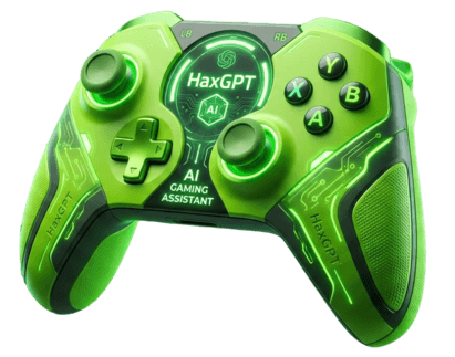HaxGPT AI Gaming Assistant – gaming controller with AI branding
